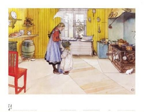 Carl Larsson - The Kitchen Art Print | Vintage Swedish Home Decor | Perfect for Living Room, Dining Room & Kitchen Wall Art