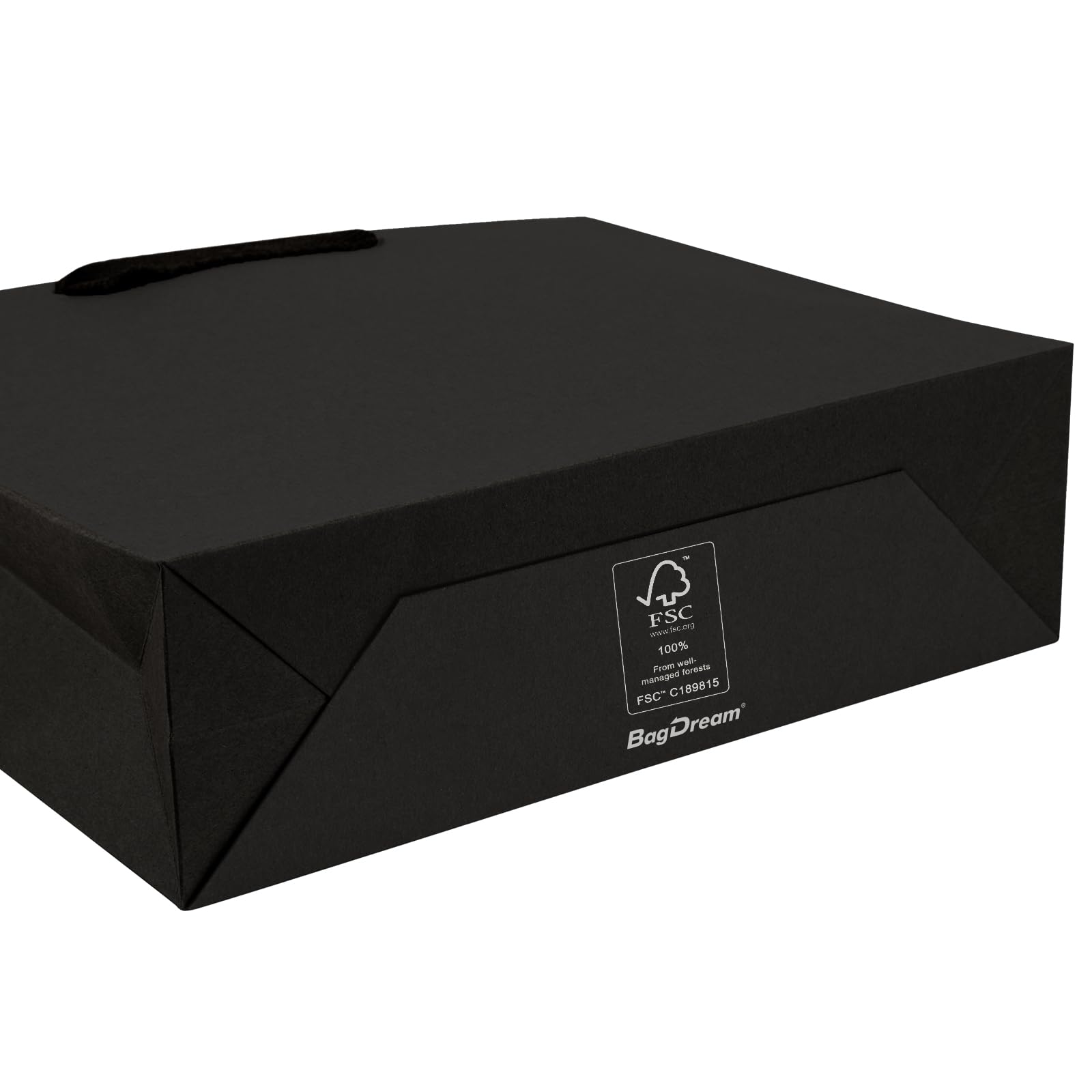 BagDream 25 Pack Black Kraft Paper Gift Bags with Handles - 12.5x4.5x11 Inches Bulk Shopping Bags for Retail, Grocery, Party Favors & Gift Wrapping | Perfect for Birthday Parties, Weddings, Christmas Gifts & Store Merchandise