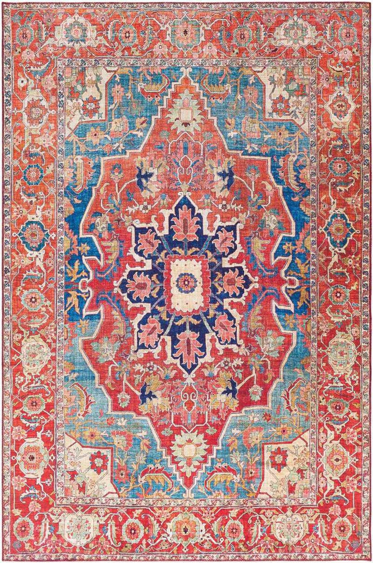 Mark&Day 9x12 Nievre Traditional Burnt Orange Area Rug - Soft Orange Beige Carpet for Living Room, Bedroom, Kitchen & Office - Non-Slip Floor Covering (9' x 12') - Perfect for Home Decor, Family Gatherings & Cozy Spaces