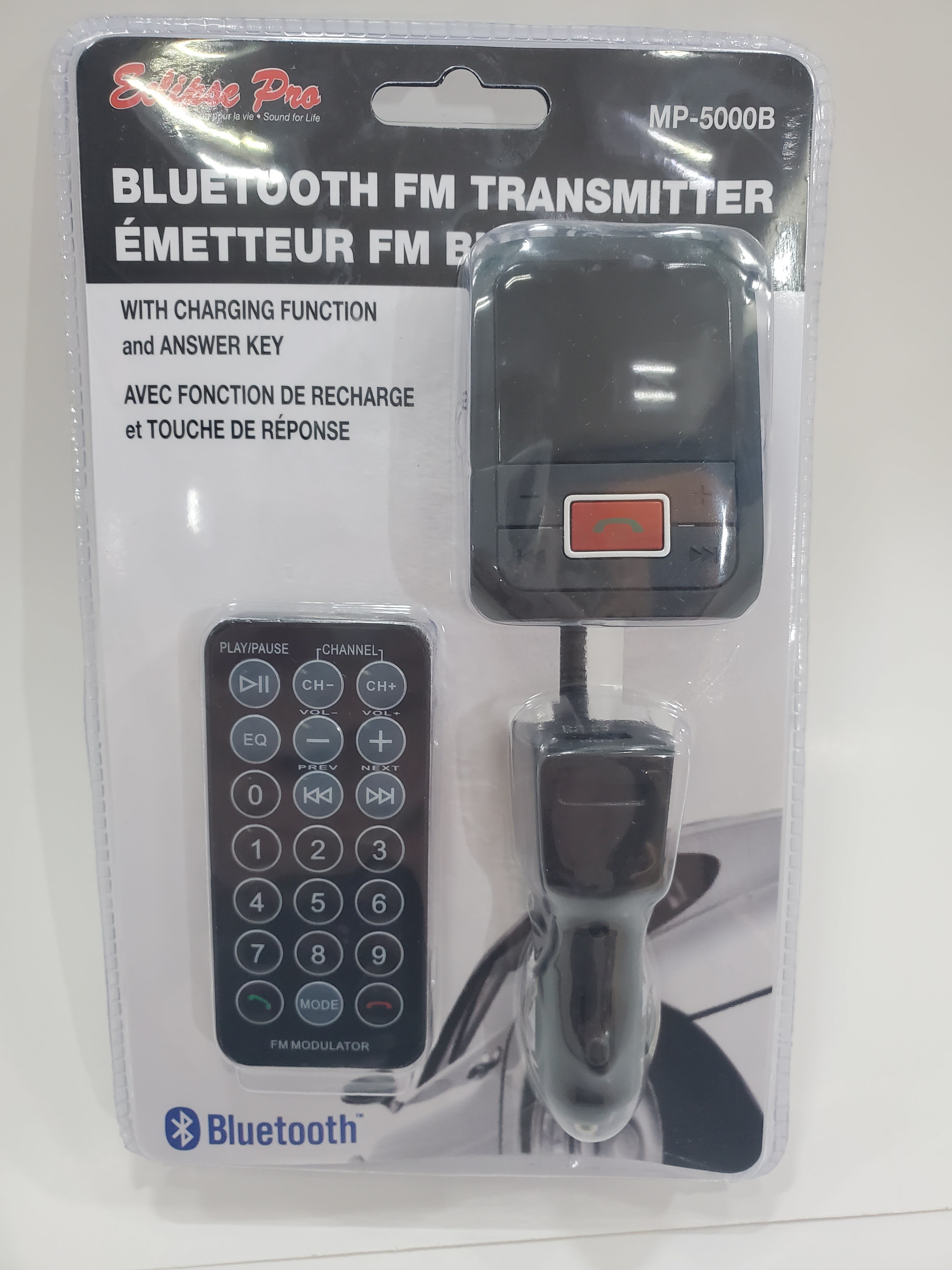 ECLIPSE PRO Bluetooth FM Transmitter with Dual USB Charging Ports, Hands-Free Calling & MP3 Player - Perfect for Car Audio Streaming & Phone Charging on Road Trips