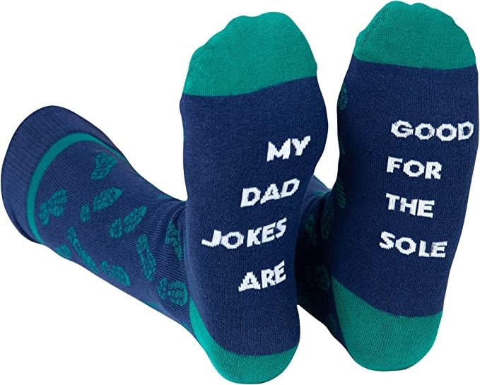Funny Socks for Men - Novelty Dress Socks with Dad Jokes | Perfect Gifts for Dad from Daughter, Groomsmen Gifts & Unique Socks for Men | Great for Weddings, Father's Day & Office Humor