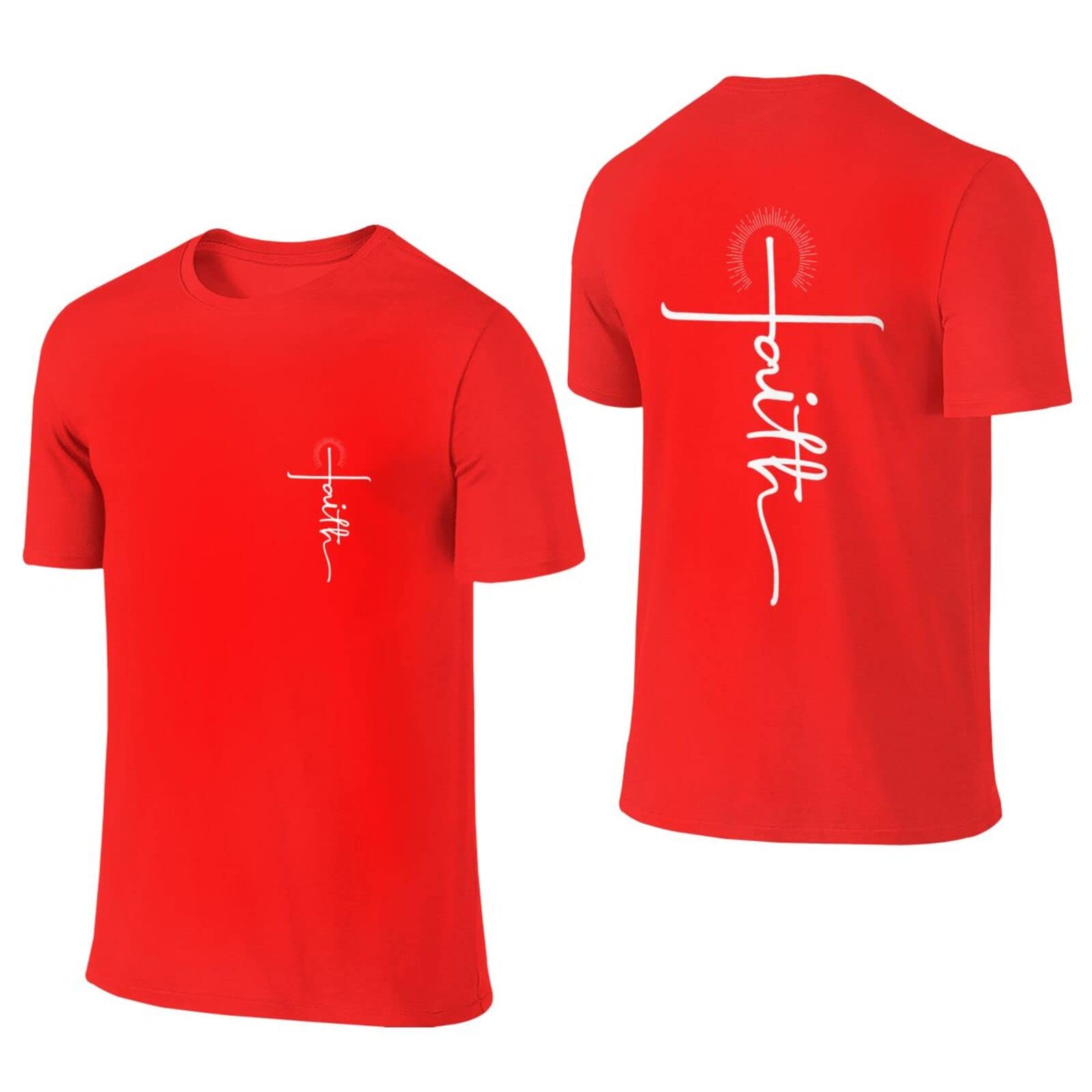 Jesus T-Shirts for Men - Christian Faith Graphic Tees with Cross Design | 100% Cotton Short Sleeve Religious Shirts for Church, Bible Study & Everyday Wear