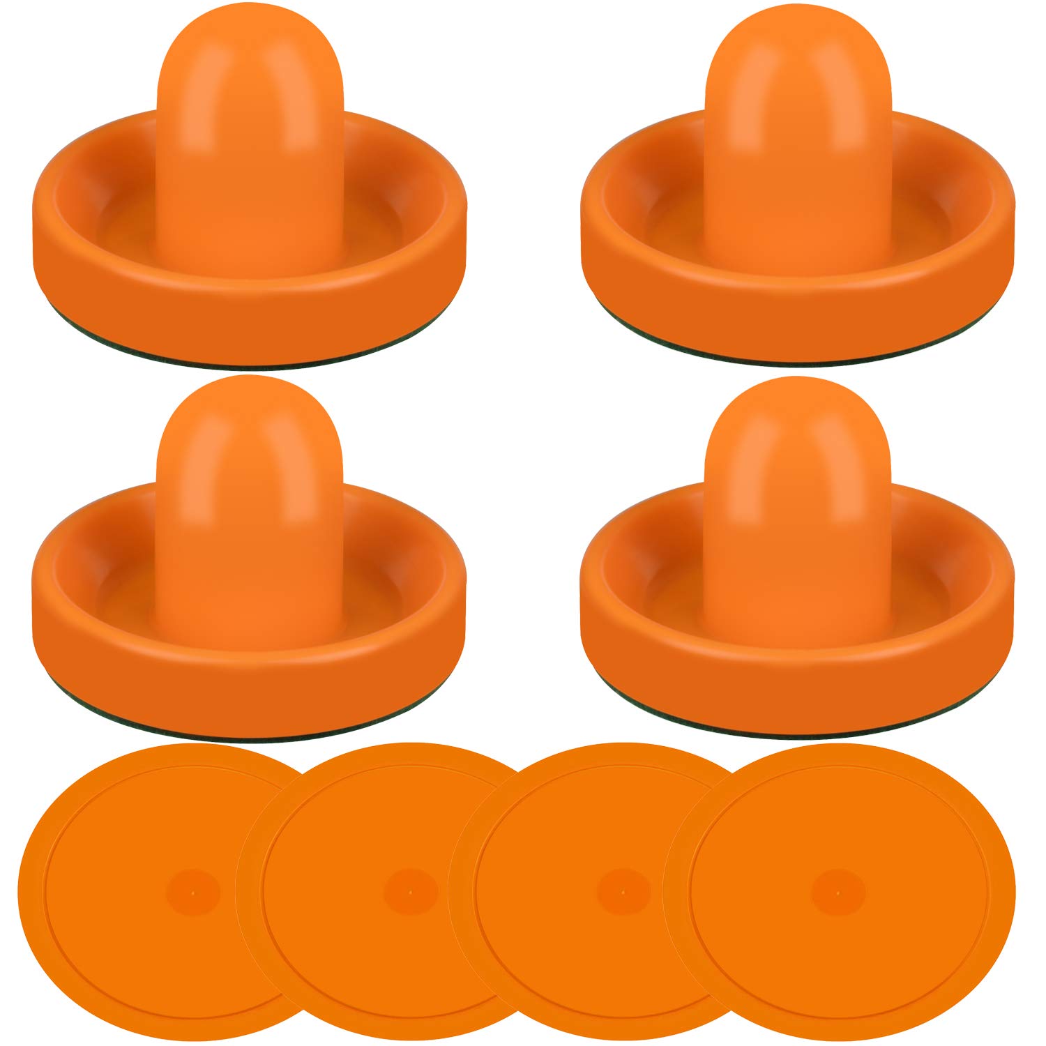 Air Hockey Striker & Puck Set - 4 Strikers & 4 Pucks for Game Table Replacement - Perfect for Home Arcade & Game Rooms