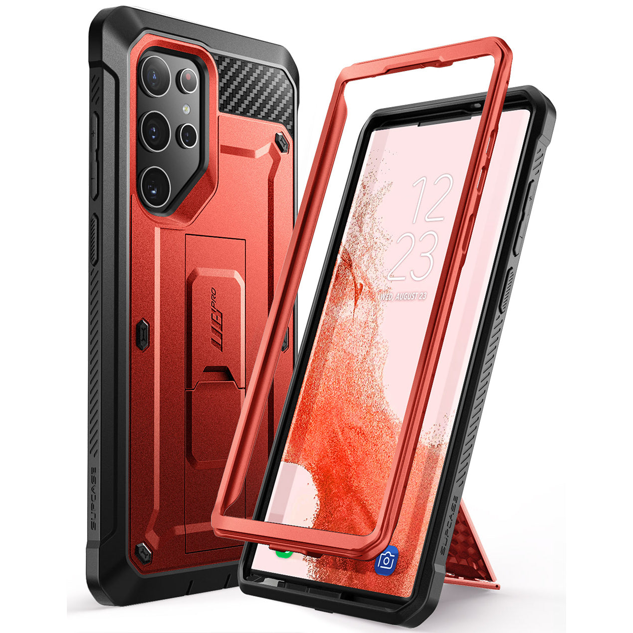 Samsung Galaxy S22 Ultra Unicorn Beetle Pro Rugged Case - Shockproof & Heavy Duty Protection - Metallic Red (Open Box) - Perfect for Outdoor Adventures & Extreme Sports