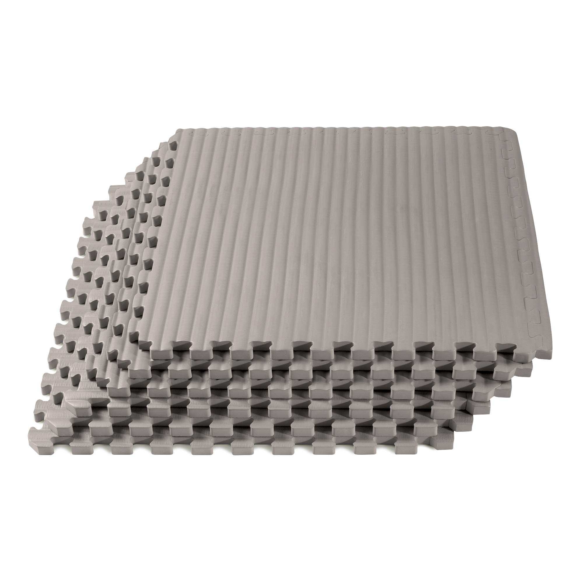 3/4 Inch Thick EVA Foam Interlocking Exercise Mats - Martial Arts, MMA, Home Gym & Anti-Fatigue Floor Tiles with Tatami Pattern (24