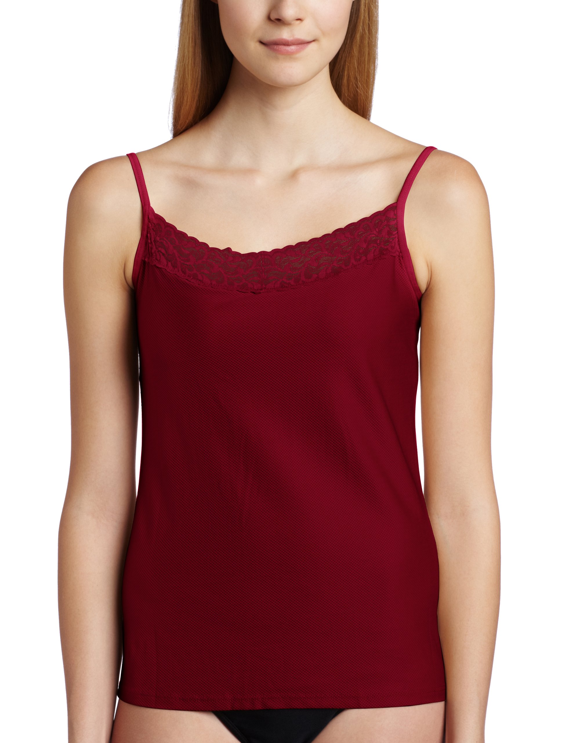 ExOfficio Women's Give-N-Go Lacy Shelf Bra Camisole - Breathable Travel Underwear, Moisture-Wicking & Odor-Resistant, Wine Red, Medium - Perfect for Yoga, Hiking & Everyday Wear