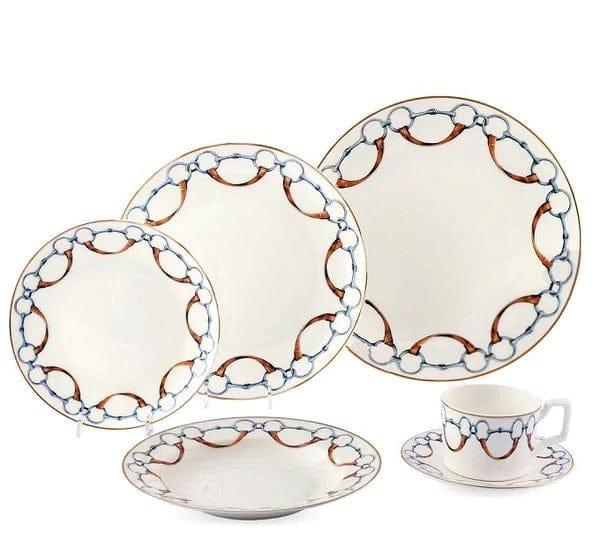 Premium Bone China Snaffle Bit Dinnerware Set - Elegant Horse-Themed Tableware for Fine Dining & Special Occasions