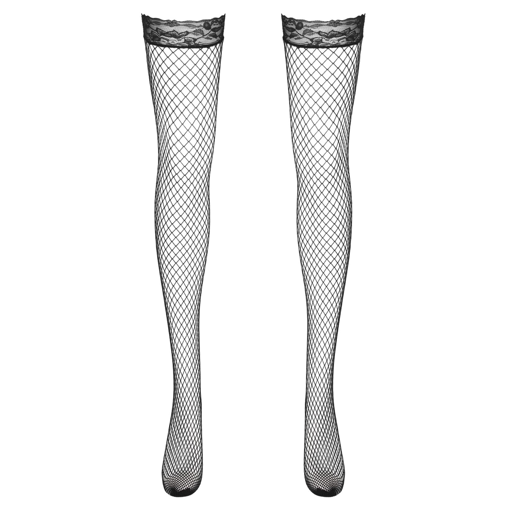 Sexy Lingerie Set for Women - Mesh Stockings with Lace Top, Sheer Thigh High Fishnet Hosiery Socks | Perfect for Valentine's Day, Boudoir Photography & Romantic Nights
