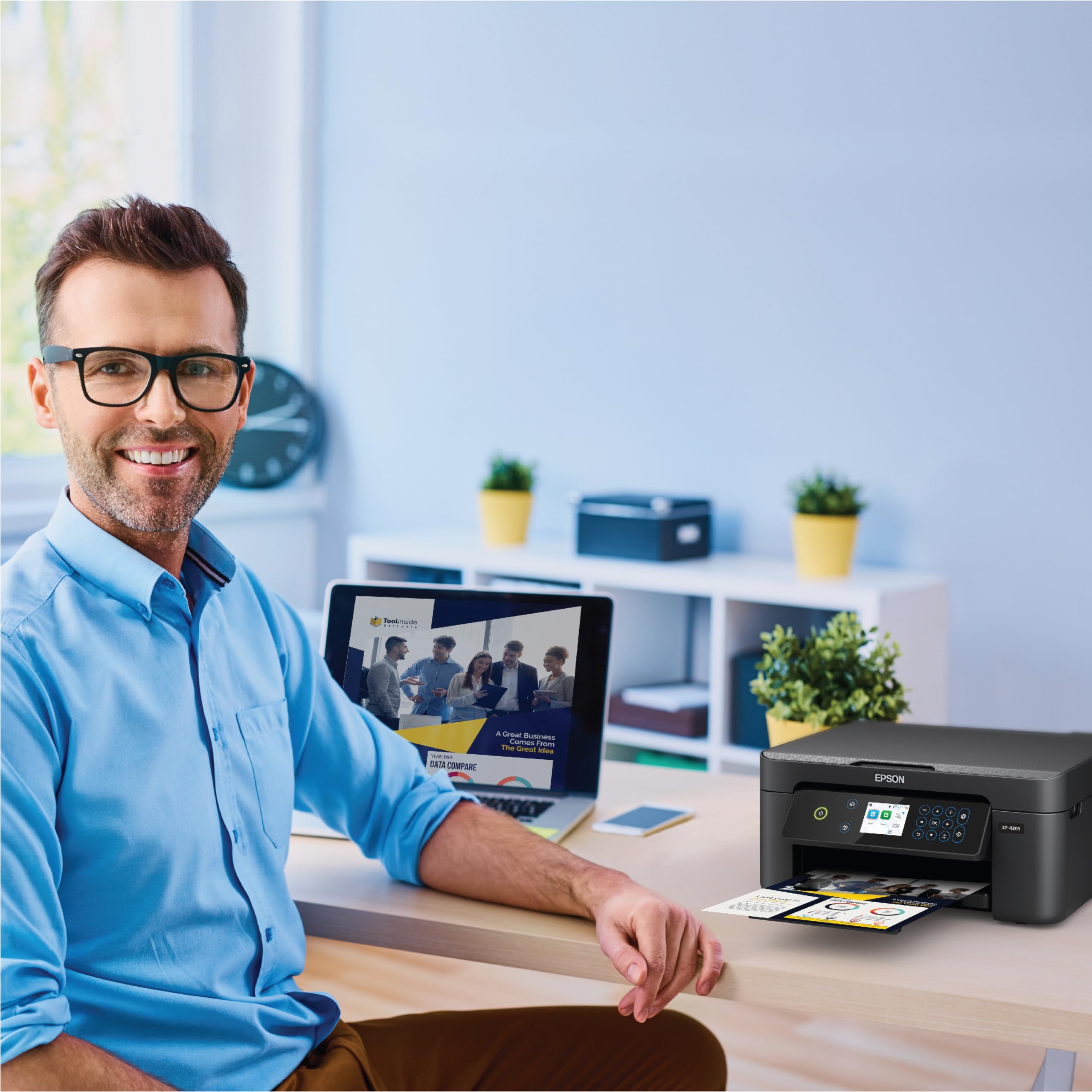 Epson Expression Home XP-4205 Wireless Color All-in-One Printer - Scan, Copy, Fax, Auto Duplex Printing & Borderless Photo Printing | 2.4