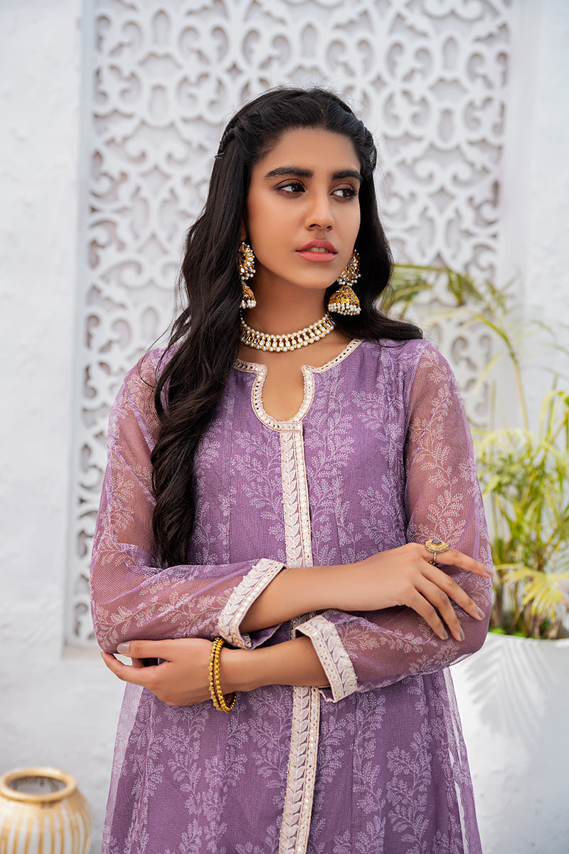 LILAC FLO Embroidered Blouse for Women - Elegant Floral Embellished Shirt for Office, Party & Special Occasions