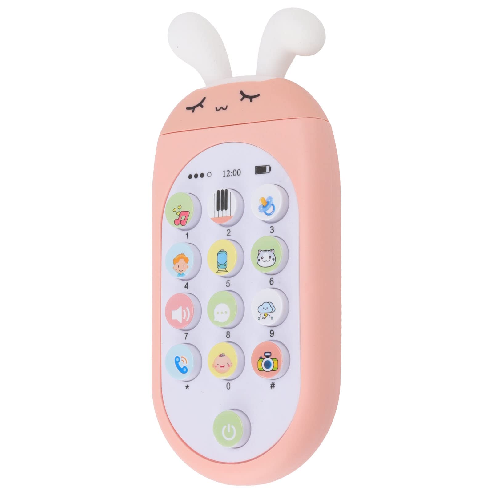 Drfeify Cartoon Early Education Musical Phone Toy with Lanyard - Interactive Learning Toy for Babies & Toddlers (Pink) | Perfect for Pretend Play, Early Childhood Development & Travel Entertainment