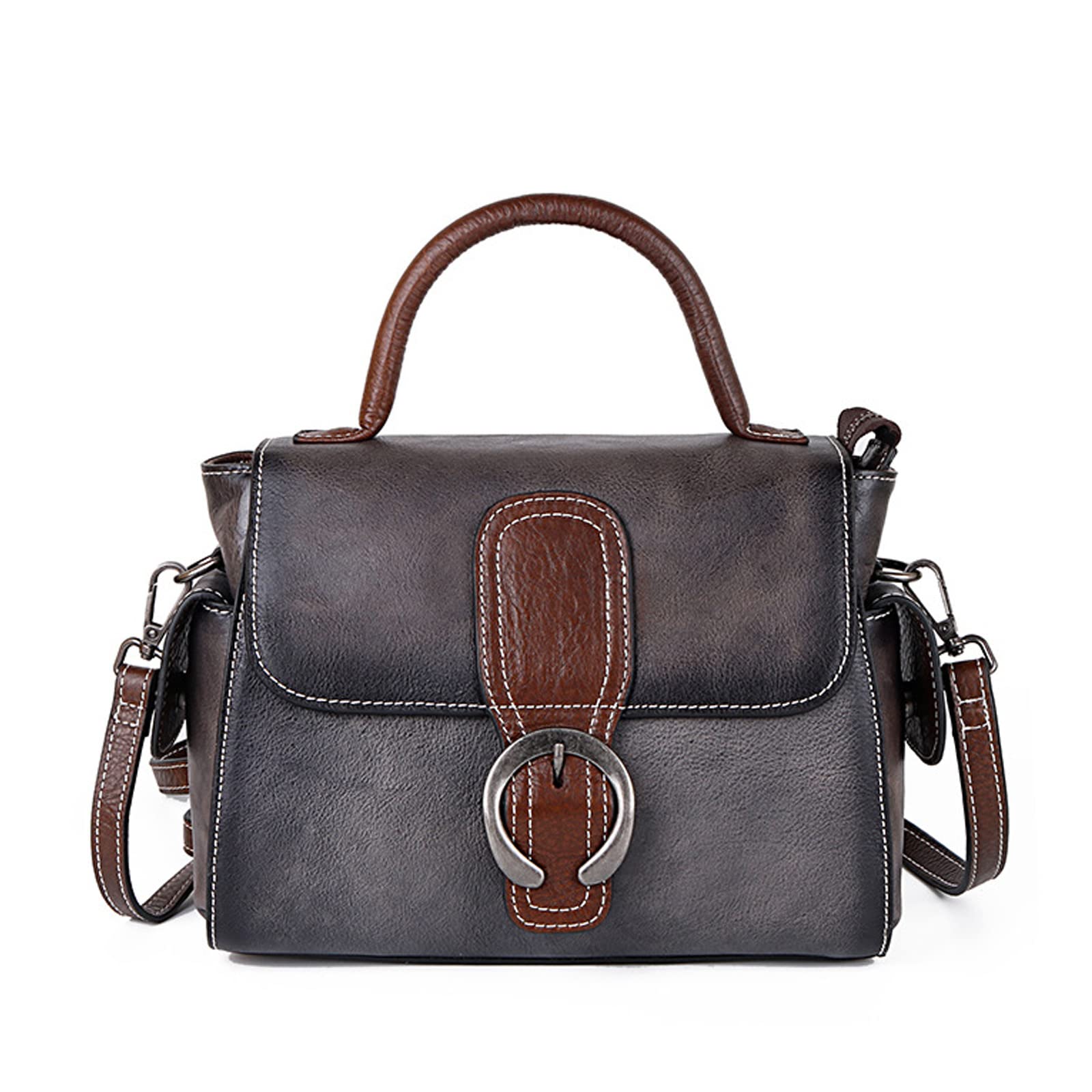 Vintage Women's Crossbody Bag - Genuine First Layer Cowhide Leather Shoulder Purse - Stylish Messenger Bag for Daily Use, Travel & Shopping