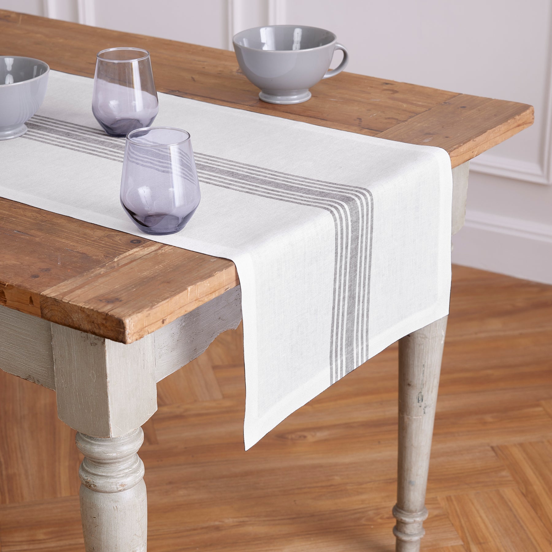 Farmhouse Table Runner - 16 Inch & 18 Inch Wide Cotton Linen Table Decor for Dining Room, Kitchen, Wedding & Holiday Decorations