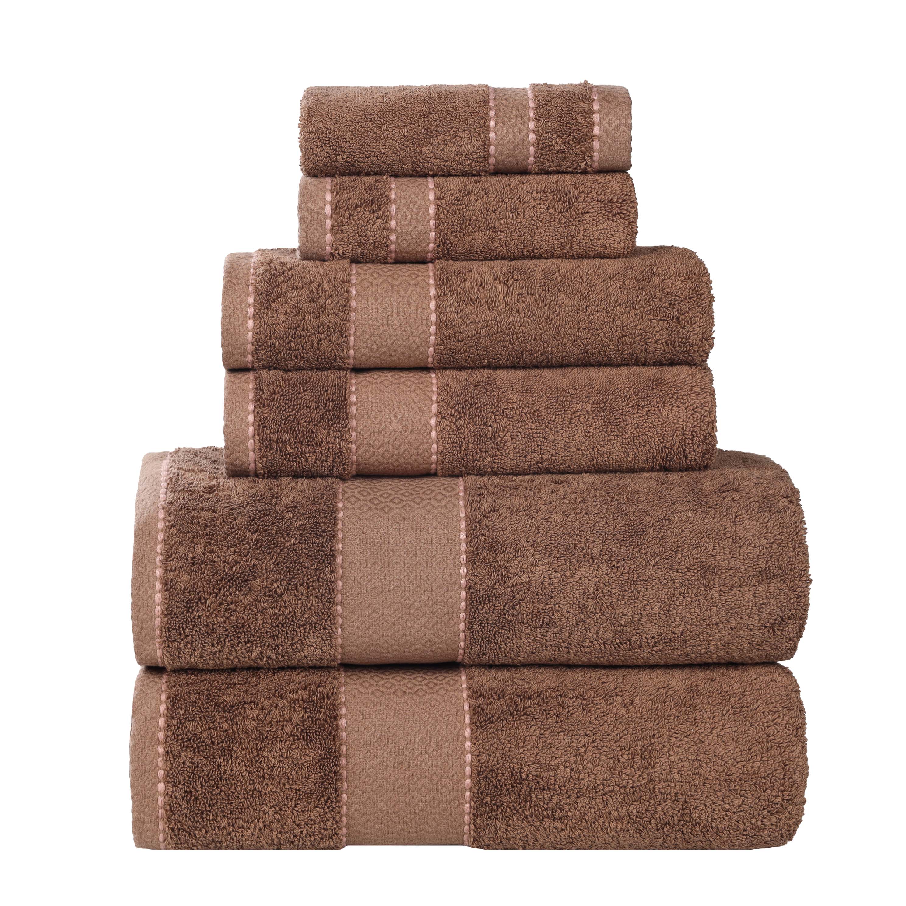 Premium 6-Piece Giza Cotton Dobby Towel Set - Ultra Absorbent, Egyptian Made - Perfect for Bathroom, Spa & Luxury Home Use