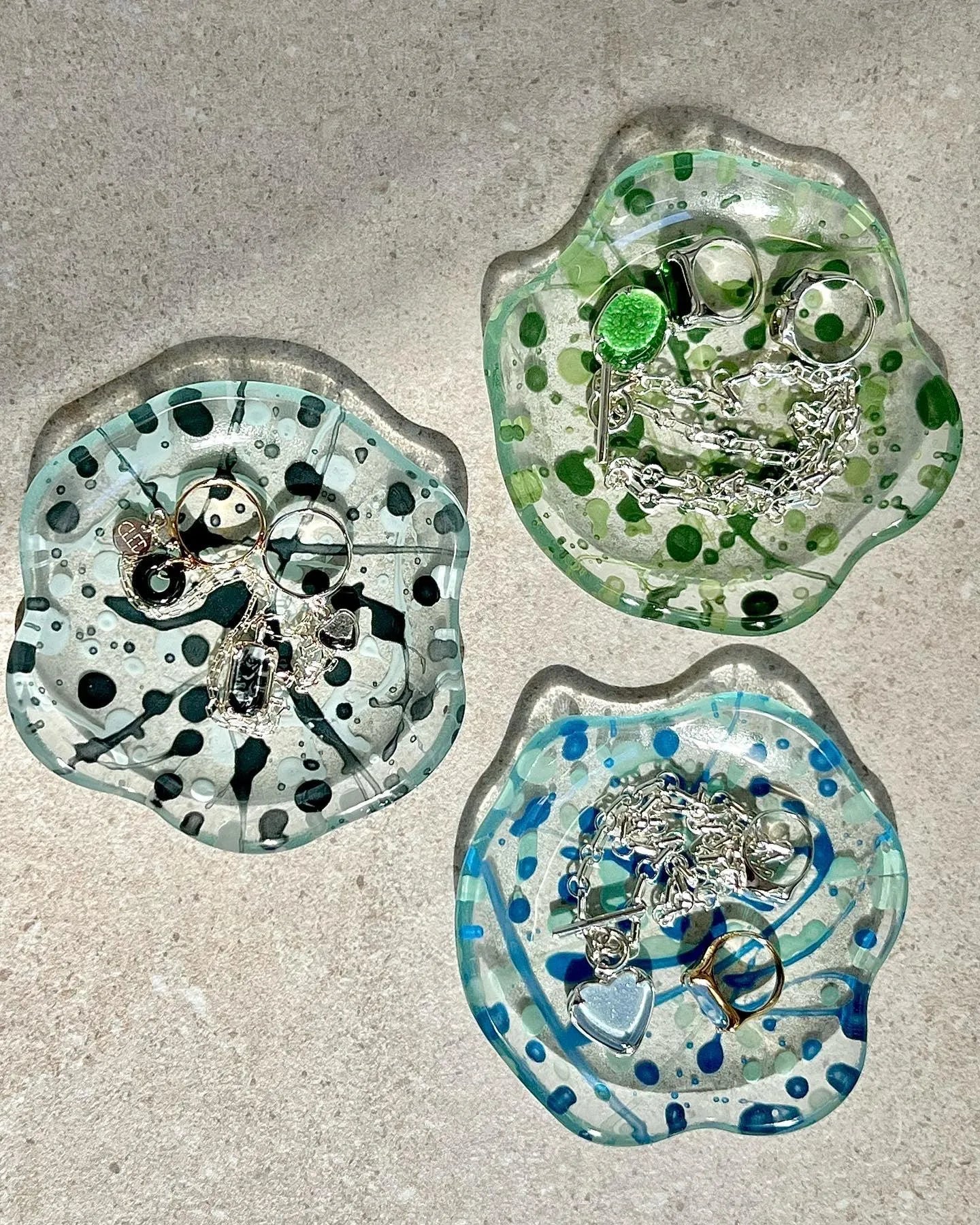 Splatter Glass Tray - Forest Green Art Deco Style Serving Tray for Drinks, Desserts & Home Decor | Perfect for Parties, Coffee Tables & Gift Giving