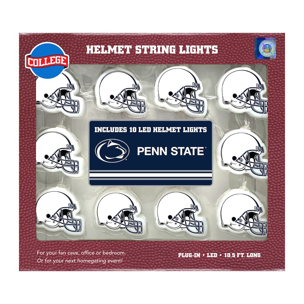 Penn State Nittany Lions LED Helmet String Lights - NCAA Team Colors for Game Day Decor, Dorm Room & Party Lighting