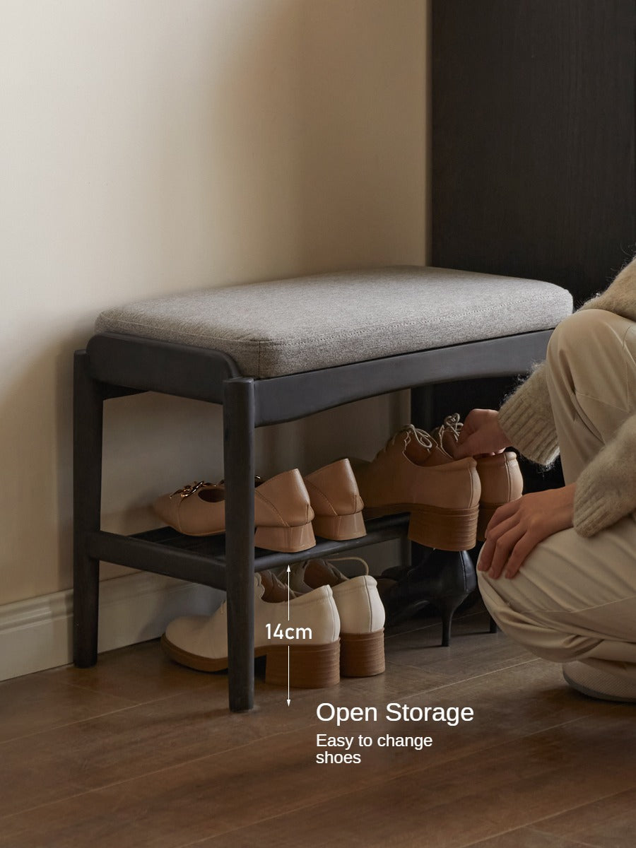 Solid Oak Wood Shoe Bench - Durable Entryway Shoe Storage & Seating for Home, Mudroom, or Bedroom - Perfect for Organizing Shoes & Putting On/Taking Off Footwear