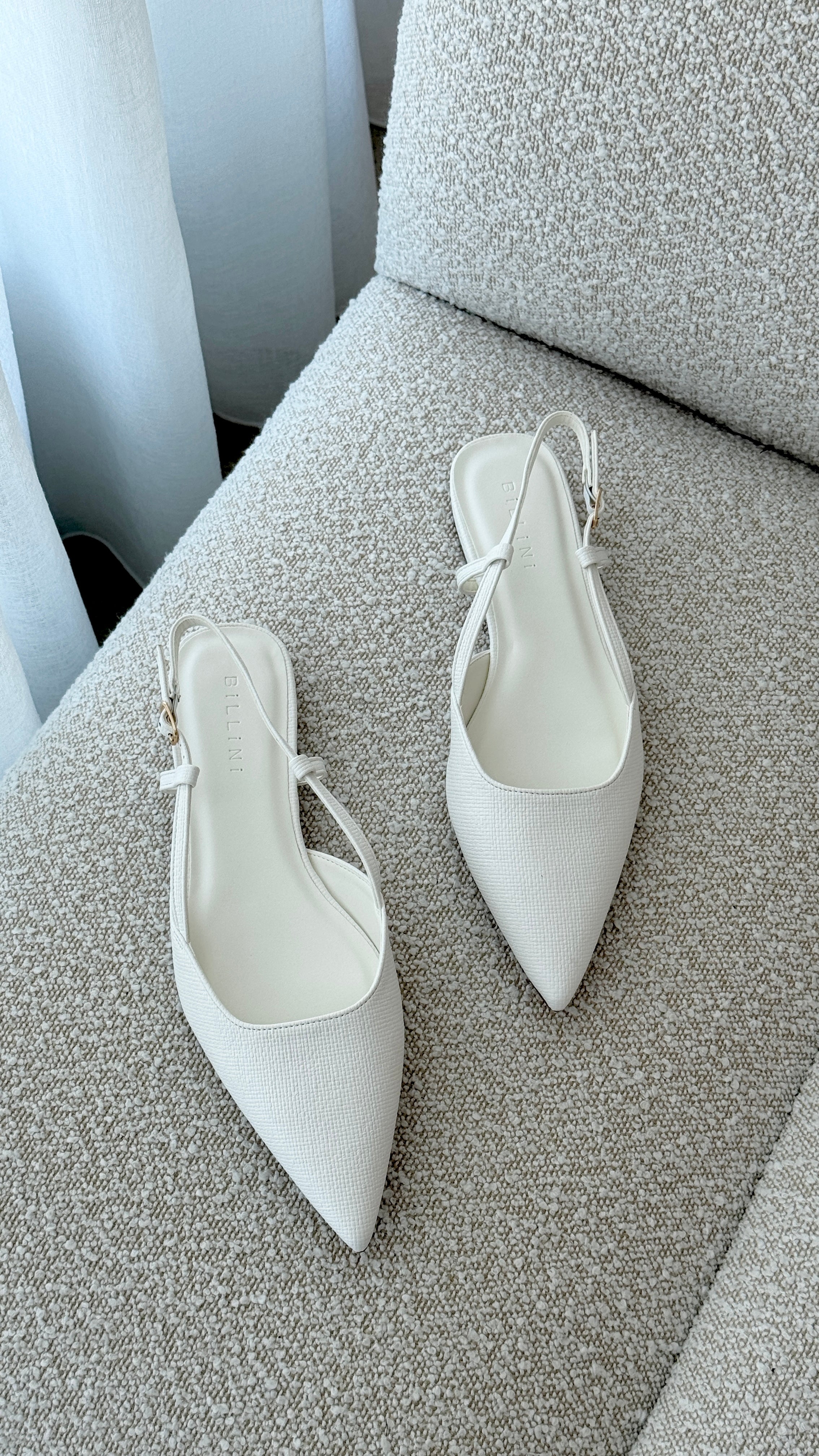 Iver Women's Ballet Flats - White Raffia Texture Comfortable Slip-On Shoes for Work, Travel & Everyday Wear