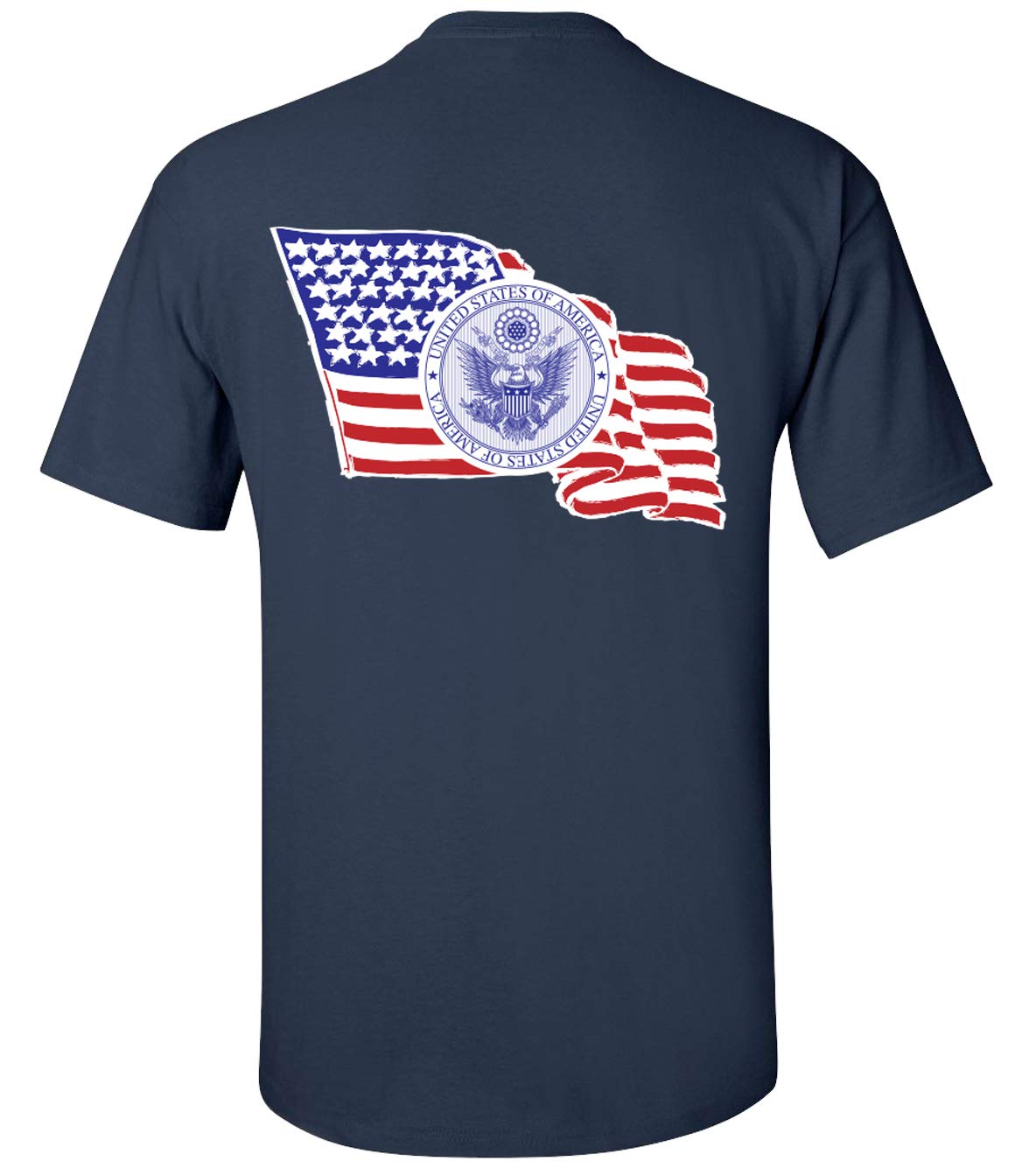 USA Flag & Seal Unisex Short Sleeve T-Shirt - Patriotic American Graphic Tee for Men & Women - Perfect for 4th of July, Memorial Day & Veterans Day Celebrations