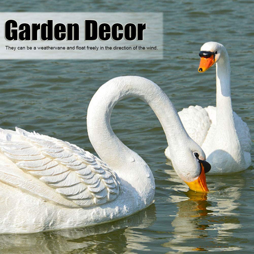 Floating Resin Swan Figurine - Elegant White Garden Ornament for Landscape, Yard, and Pond Decoration | Perfect for Outdoor Patio, Wedding Centerpieces, and Home Décor