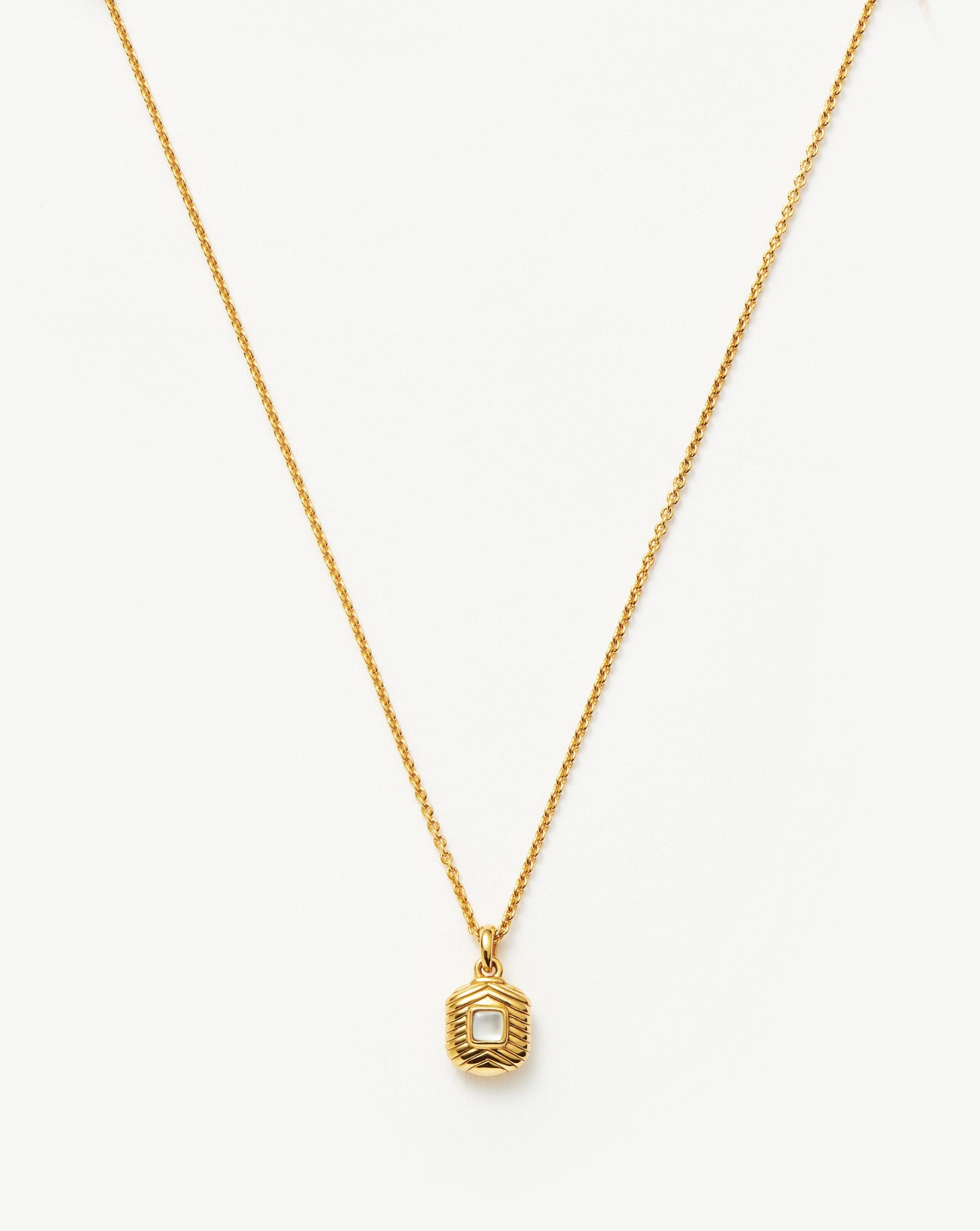 Personalized Engravable Square Ridge Mini Pendant Necklace for Women - Custom Name Jewelry Gift for Mom, Wife, Girlfriend | Anniversary, Birthday, Valentine's Day Present