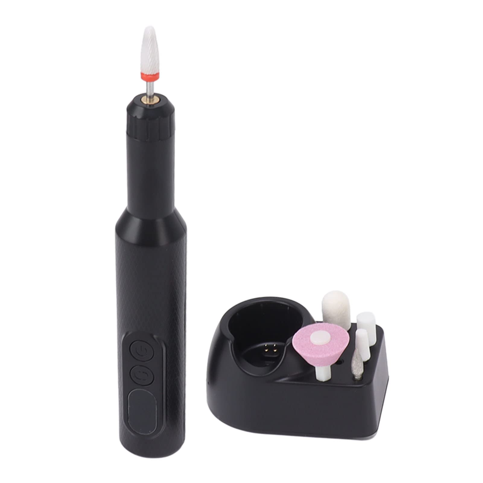 Professional Electric Nail Drill Machine 18000RPM - Dual Charging Dock LED Display Nail File with 3 Adjustable Speeds - Manicure Pedicure Polishing Kit for Salon & Home Use (Black) - Perfect for Nail Art, Acrylics & Gel Extensions