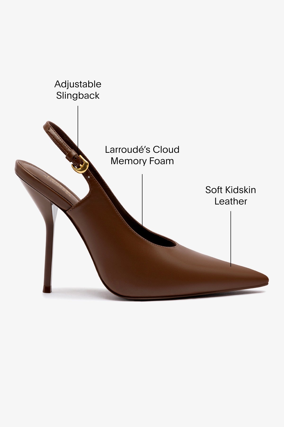 Larroudé x Altuzarra Women's Leather Pumps in Burnt Umber - Stylish High Heel Shoes for Work, Party & Special Occasions