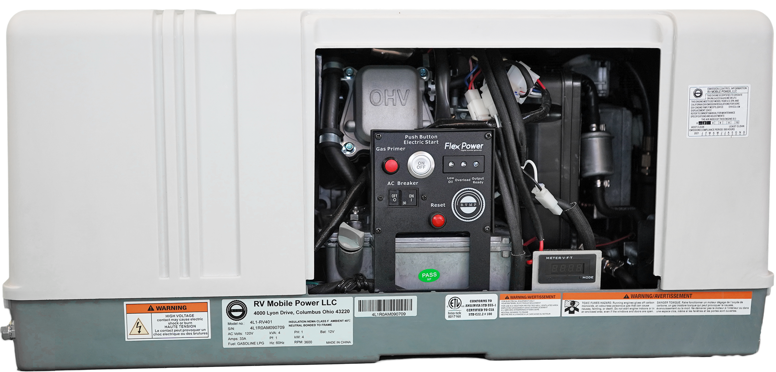 RVMP Flex Power 4000i Dual Fuel Portable Generator - Gas & Propane Powered - 4000W Inverter Generator for Camping, RV, Home Backup & Outdoor Power Needs