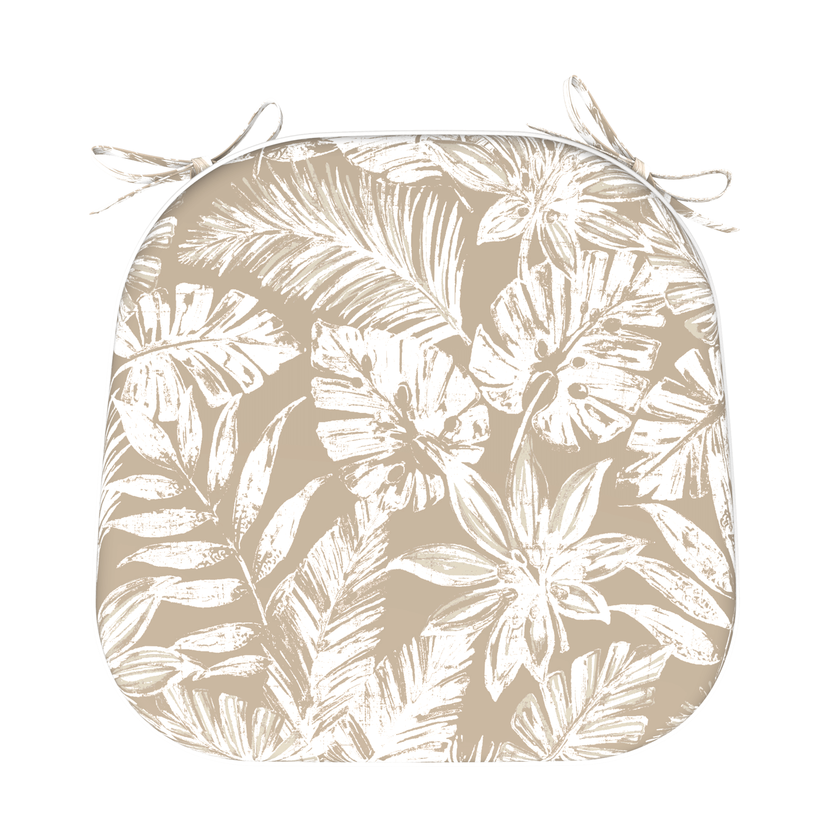Tahiti Natural Escape Rounded Outdoor Chair Cushion 40x42x5cm - Waterproof Patio Furniture Pad for Garden, Poolside & Deck Comfort