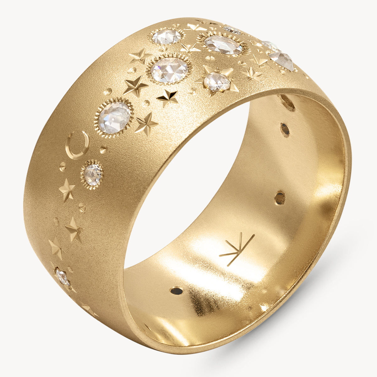 Rose Cut Celestial Band Ring - Vintage Inspired Celestial Jewelry for Women - Perfect for Weddings, Anniversaries & Romantic Gifts