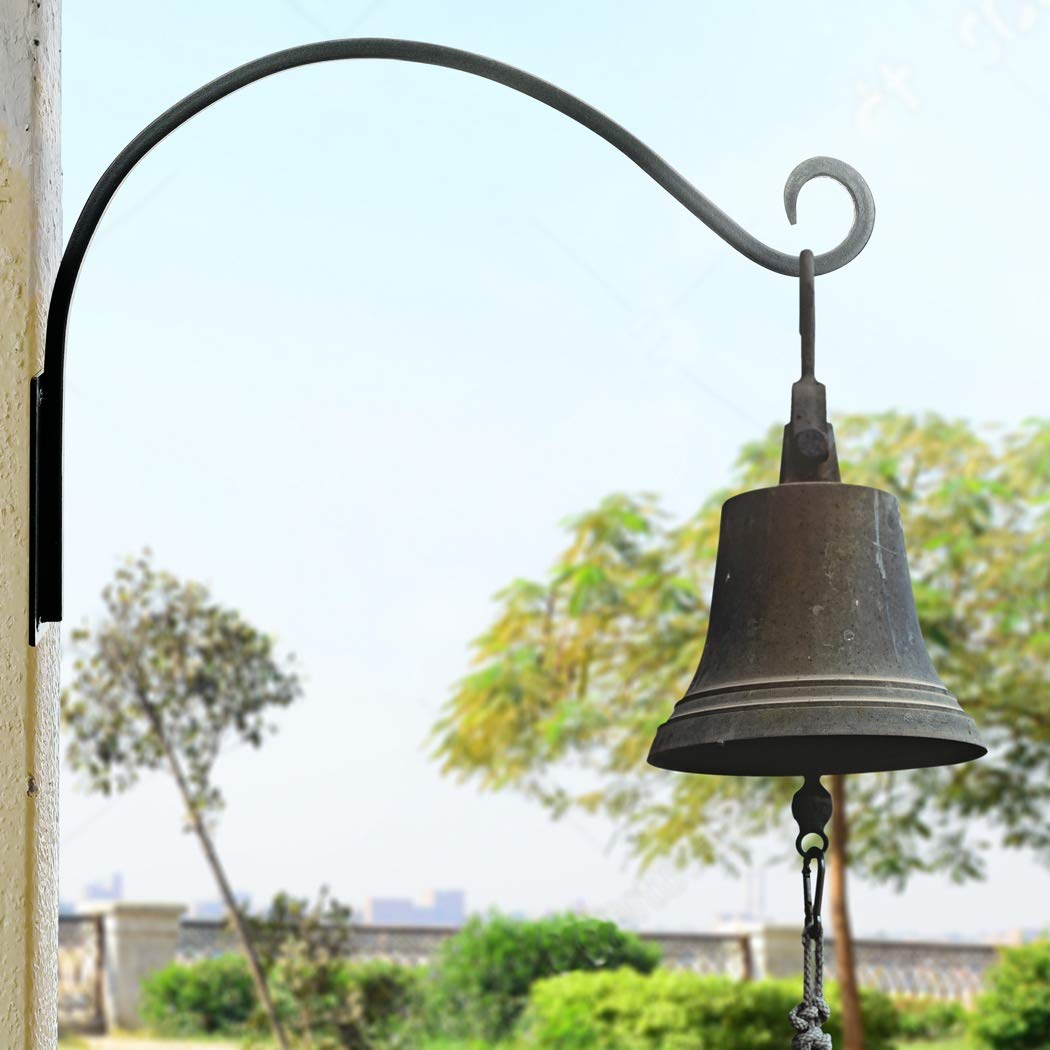 Heavy Duty Plant Hanger Bracket - Outdoor Hand-Forged Iron Hanging Plant Holder, Durable & Stable Garden Hook for Plants, Bird Feeders & Lanterns - Perfect for Patio, Balcony & Porch Decor