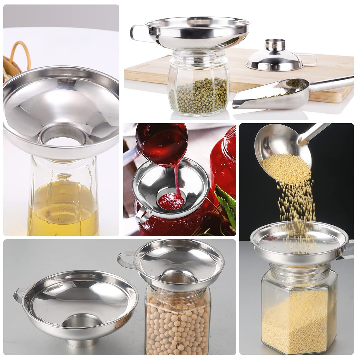 Premium Stainless Steel Canning Funnel for Mason Jars - Wide Mouth Kitchen Funnel for Preserving, Bottle Filling & Food Storage | Ideal for Home Canning, Jam Making & DIY Food Preservation