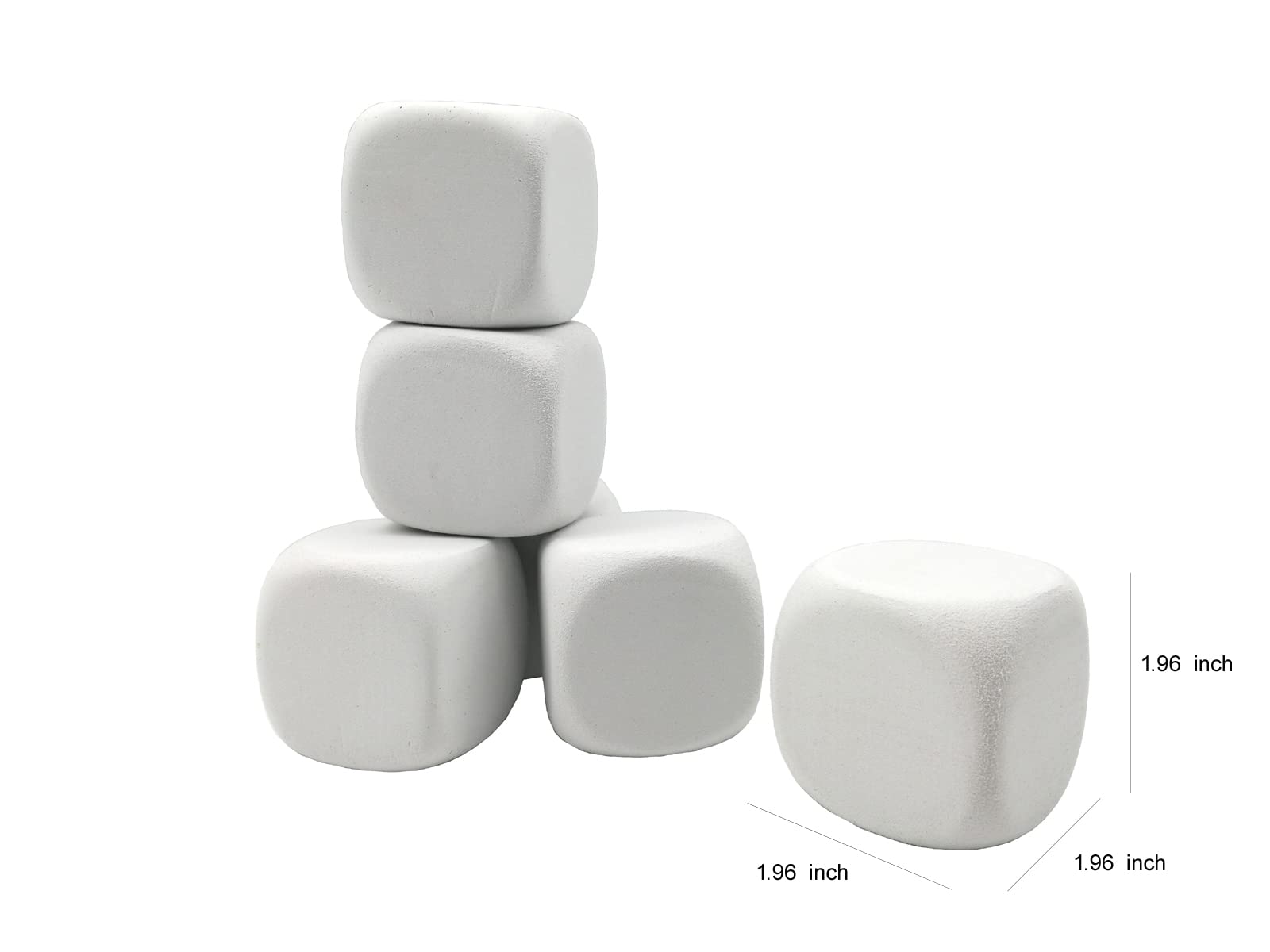 White EVA Foam Dice Blocks for Kids - 18PCS 1.96 Inch Soft Building Blocks for Creative Painting, Graffiti Art & Party Games - Perfect for DIY Crafts, Classroom Activities & Birthday Party Decorations
