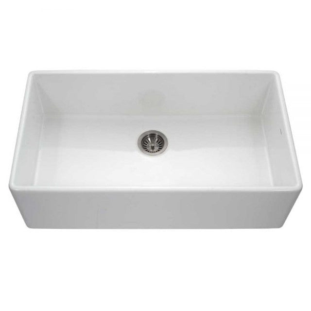 Houzer Platus Series 36-Inch Fireclay Undermount Single Bowl Kitchen Sink - PTG 3600 WH White | Durable Farmhouse Sink for Modern Kitchens & Restaurant Use