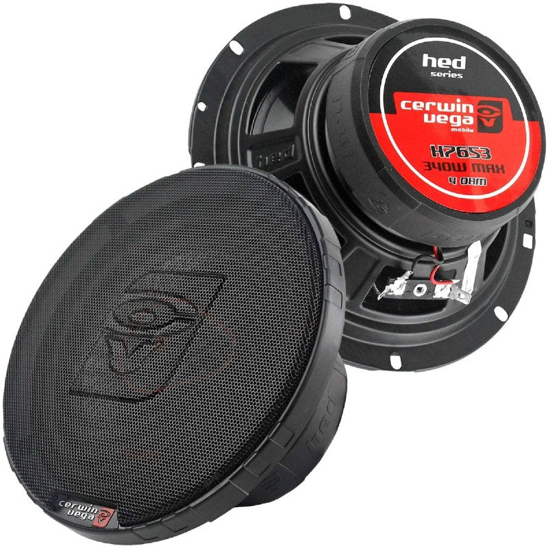 Cerwin Vega H7653 6.5 Inch 3-Way Coaxial Car Speakers - 680W Max Power, 120W RMS - Premium Sound for Vehicles, Boats & Home Audio Systems - Perfect for Car Upgrades, Marine Audio & DIY Sound Projects