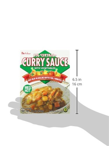 House Foods Japanese Curry Sauce with Vegetables, Medium Hot Spicy Flavor - 7 Ounce Boxes (Pack of 10) - Perfect for Rice, Noodles & Home Cooking