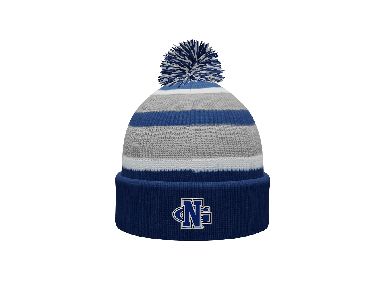 NCAA Prime Cuffed Fold Over Pom Pom Winter Knit Beanie Hat - Warm & Stylish for Cold Weather, Sports Games, and Outdoor Activities