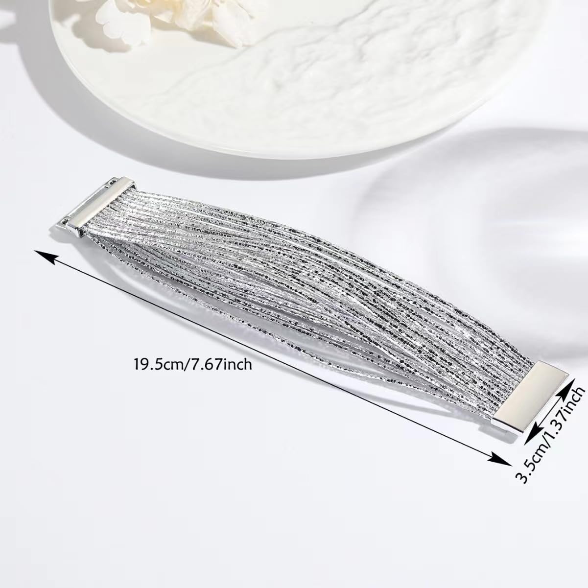 Handmade Boho Leather Wrap Bracelet for Women - Sparkly Braided Multilayer Cuff Bangle Wristband - Perfect for Festival, Beach, Party & Everyday Boho Chic Style