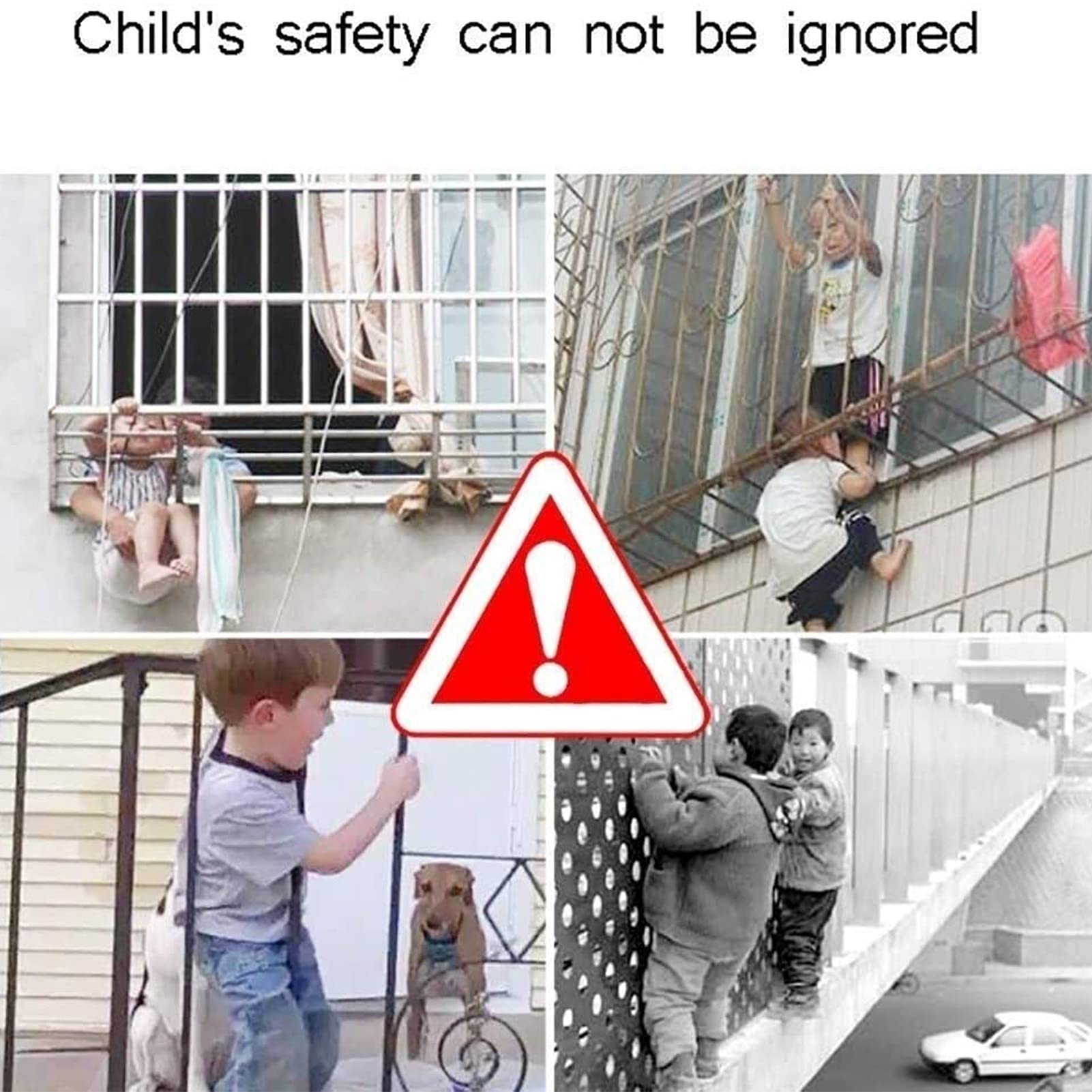 Child Safety Stair Protection Net - 6mm Rope, 5×5m (16×16ft) - Anti-Fall Balcony Safety Net for Kids, Outdoor Playground & Cargo Trailer Security - Perfect for Home, School & Play Areas