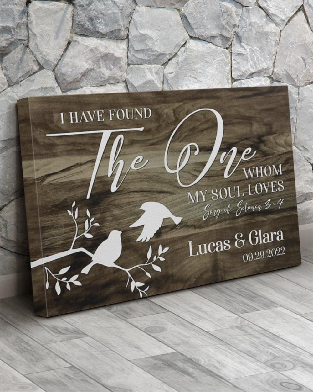 Personalized 'I Have Found The One Whom My Soul Loves' Jesus Wall Art - Custom Christian Canvas Prints for Home & Church Decor - Meaningful Horizontal God Art for Bedroom, Living Room & Worship Spaces