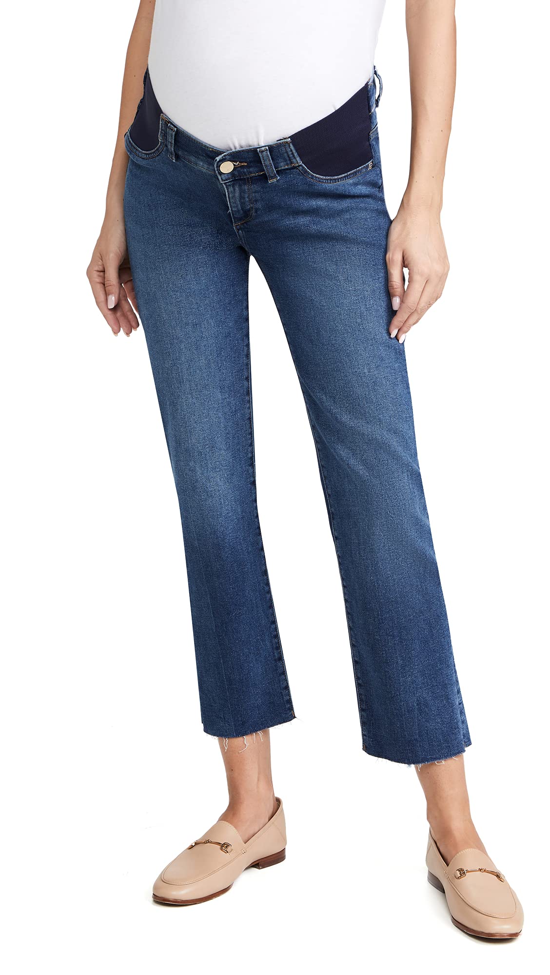 DL1961 Women's Patti Straight Maternity Ankle Jeans - Stretch Denim Pants for Pregnant Women | Comfortable Everyday Wear for Work & Casual Outings