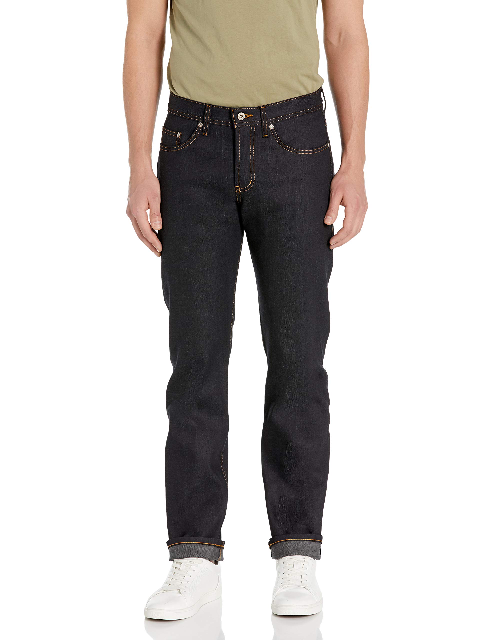 Naked & Famous Denim Men's Weird Guy Slim Tapered Fit Stretch Selvedge Jeans | Premium Raw Denim Pants for Casual Wear & Street Style