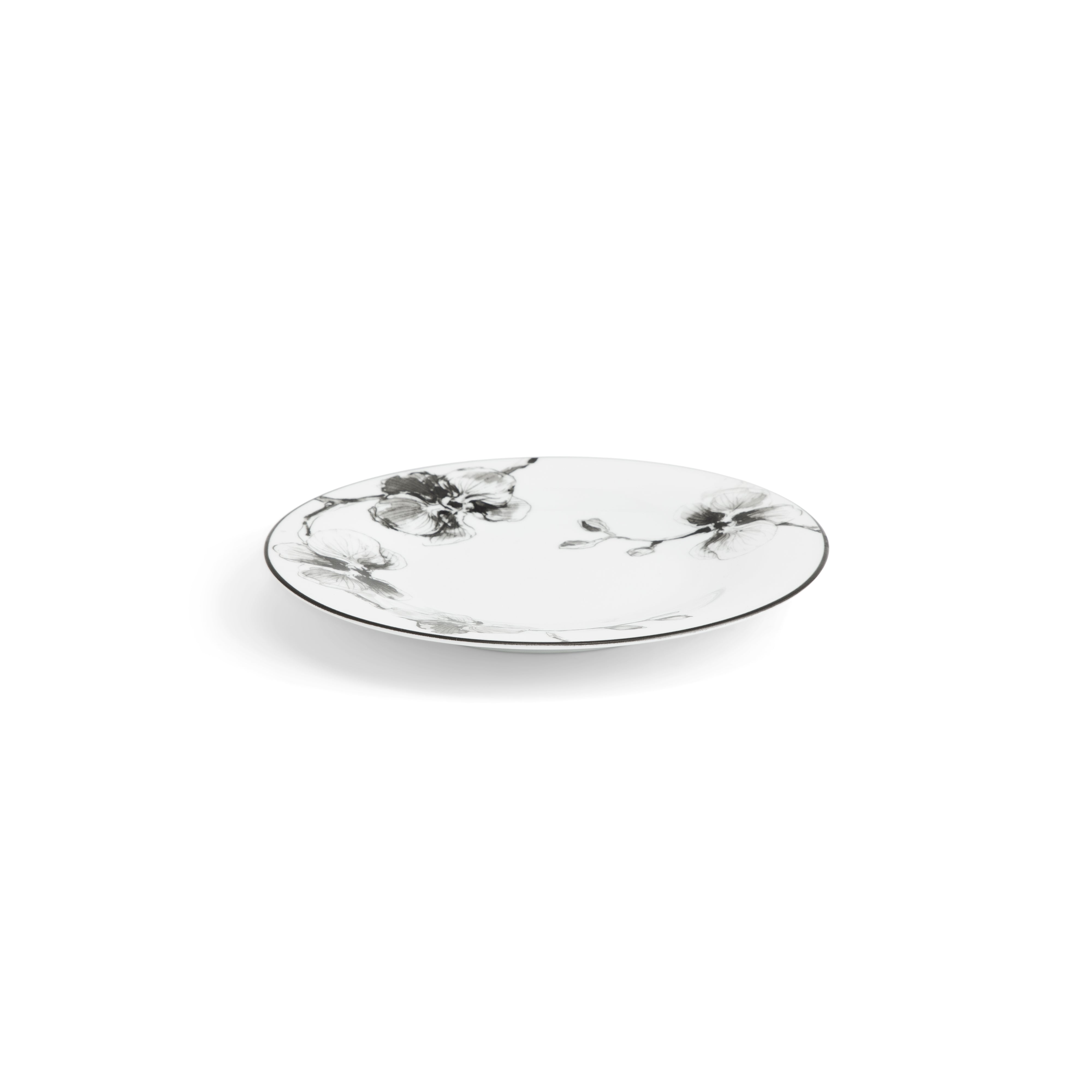 Premium Black Orchid Porcelain Dinnerware Set - Elegant 16-Piece Tableware for Fine Dining, Parties & Special Occasions