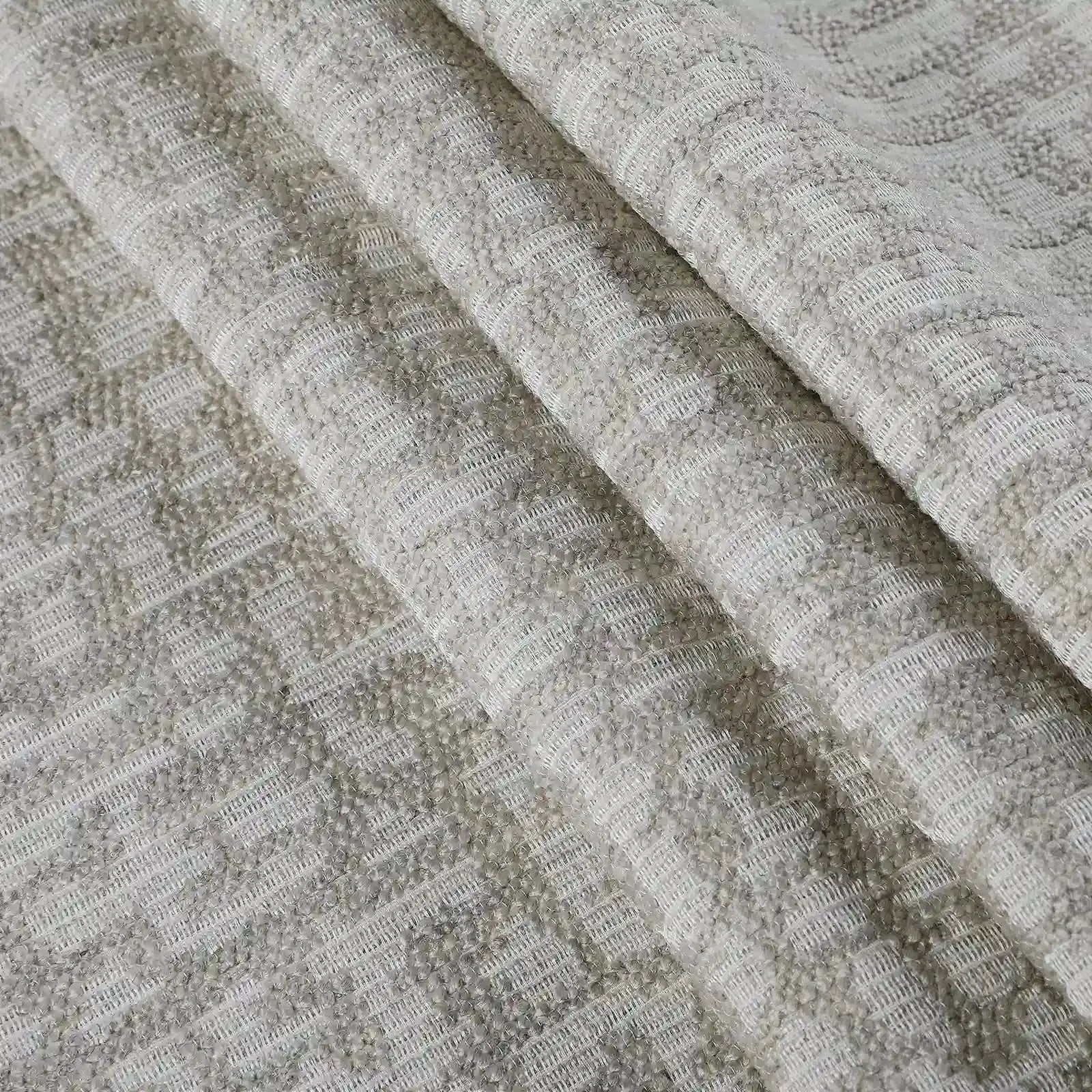 Lydia Jacquard Pleated Curtains for Living Room & Bedroom - Elegant Brick Pattern Blackout Drapes for Home Decor