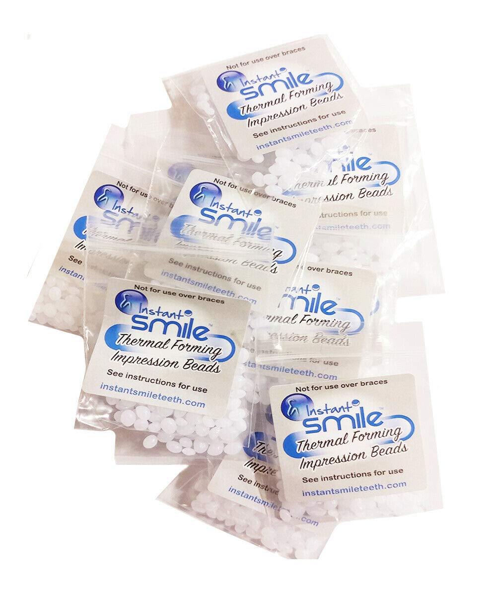 12 Pack Instant Smile Billy Bob Teeth Replacement Thermal Adhesive Beads - Secure Fit for Dentures & Fake Teeth - Perfect for Cosplay, Halloween Costumes & Dental Emergencies