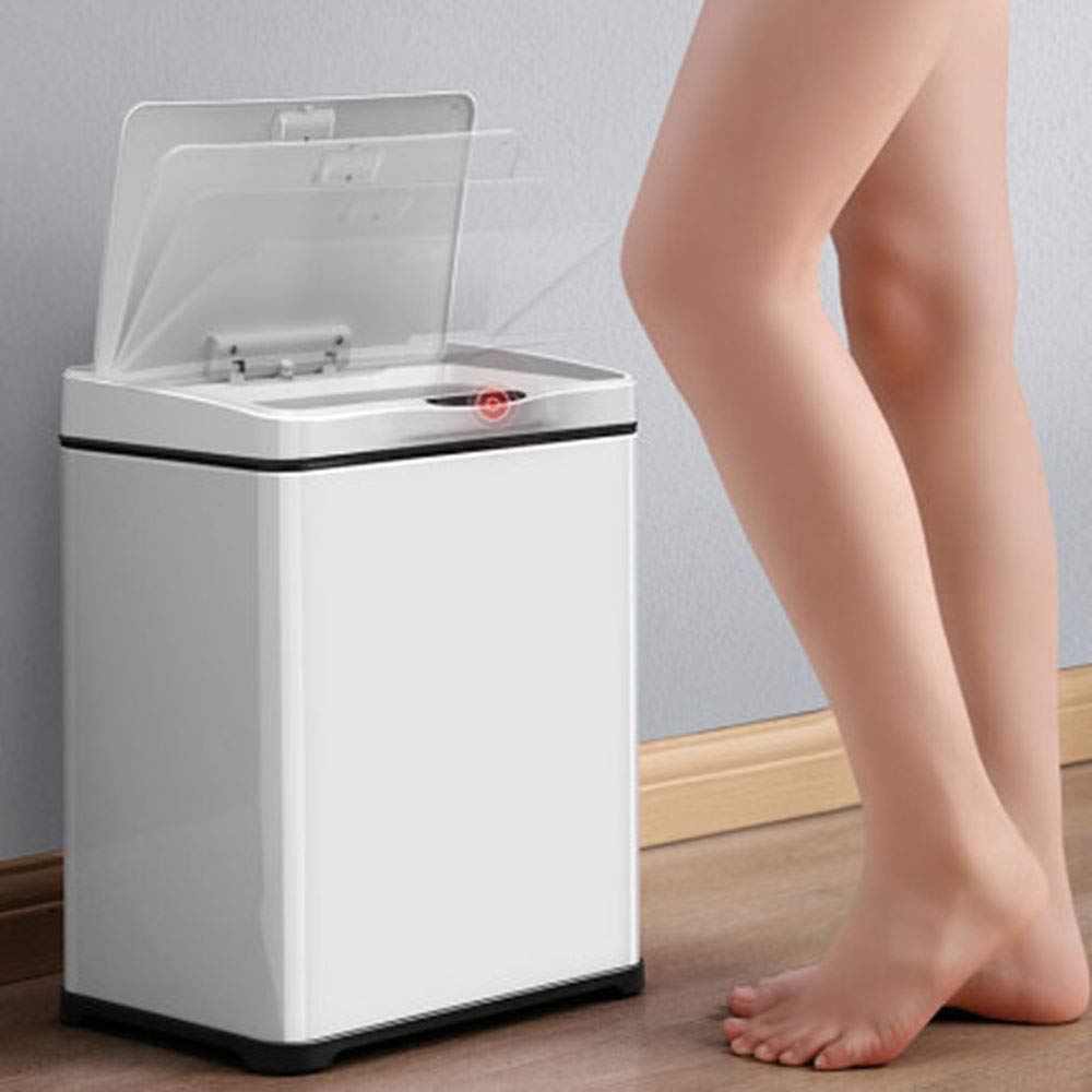 Smart Induction Trash Can with Foot Pedal - 13 Gallon Rechargeable Automatic Motion Sensor Garbage Bin for Kitchen, Bathroom, Living Room - Hands-Free Dry & Wet Waste Separation for Home & Office Use
