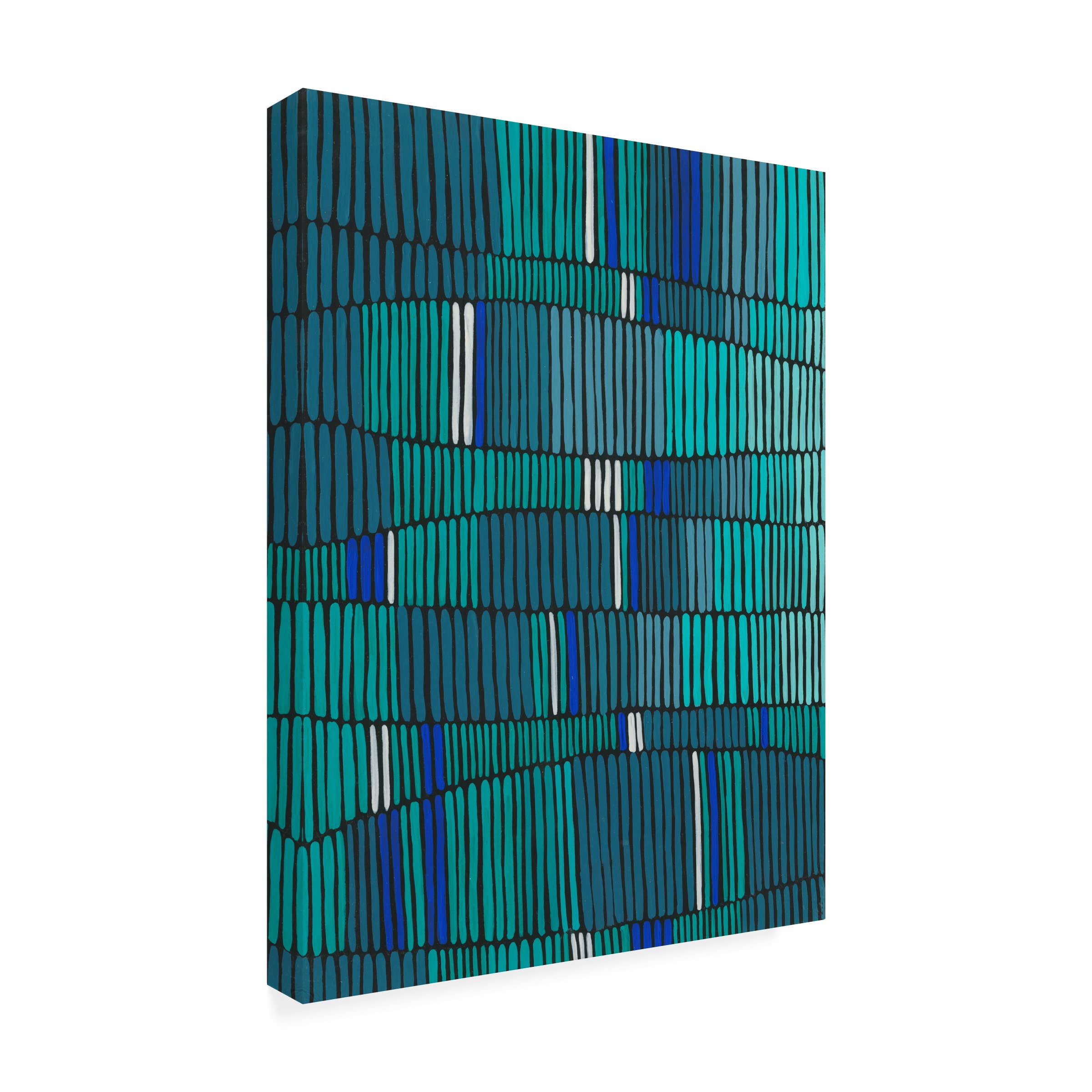 Trademark Fine Art 'Teal Tribal II' Canvas Wall Art by Regina Moore - Modern Abstract Painting for Living Room, Bedroom & Office Decor