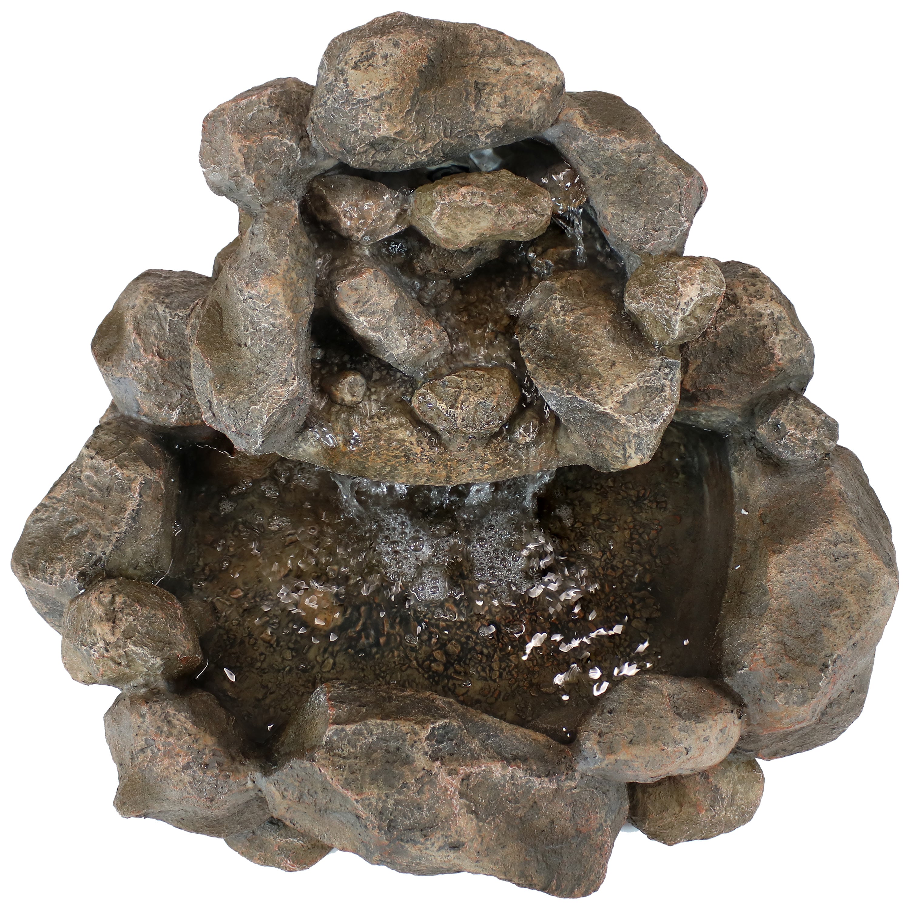 Sunnydaze Rocky Ravine Outdoor Water Fountain - 18 Inch Garden Decor with Natural Stone Design for Patio, Yard, and Landscape | Relaxing Water Feature for Backyard, Deck, or Outdoor Living Space