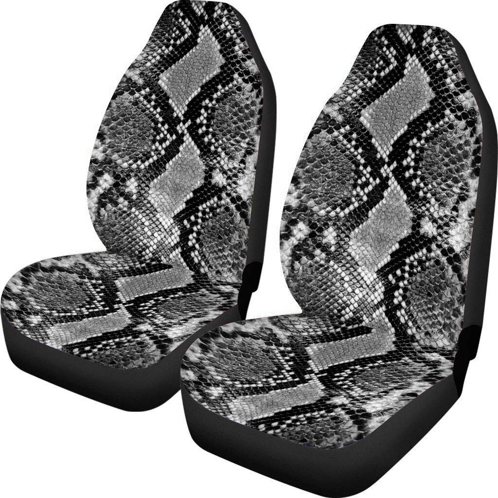 Premium Snake Skin Print Car Seat Covers - Universal Fit for Bucket Seats - Durable Polyester & Sponge Material - Interior Protection for Men's Cars - Perfect for Sports Cars, Trucks & SUVs