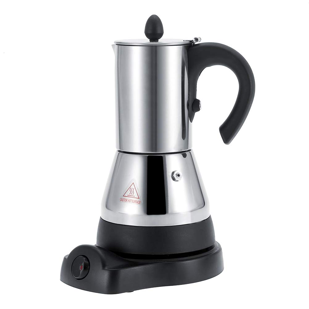 Stainless Steel Electric Coffee Maker - 300ml Espresso & Cappuccino Machine for Home & Office | Perfect for Morning Brews, Afternoon Pick-Me-Ups & Entertaining Guests